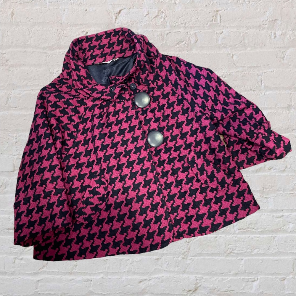 Simply. Chloe Dao Houndstooth Crop Swing Jacket